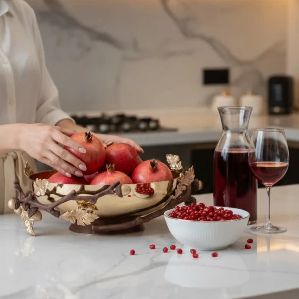 Fruit container Golden <br> brass Vaniya  15751