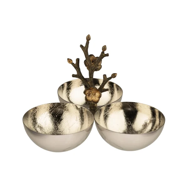 Appetizer container Large Silver brass Anemone  15803