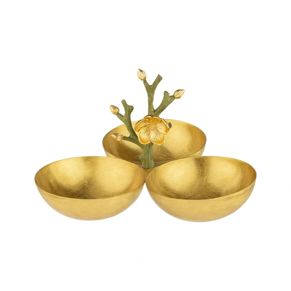 Appetizer container Small Green  Golden brass Anemone  15809