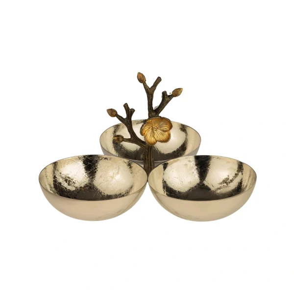 Appetizer container Small Silver brass Anemone  15801