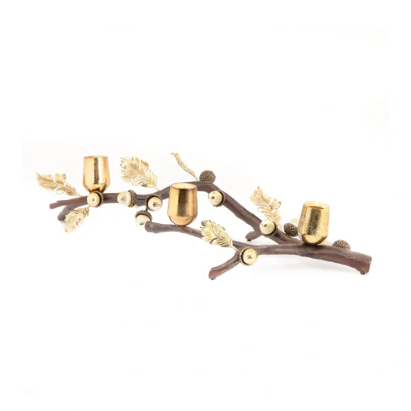 Candlestick Golden brass Vaniya 15344