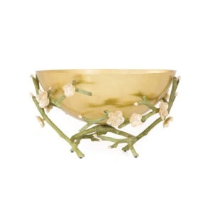 Fruit container  Green  Golden brass Anemone  15476